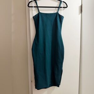 Lulu's Women’s Teal/Forrest Green Midi Dress